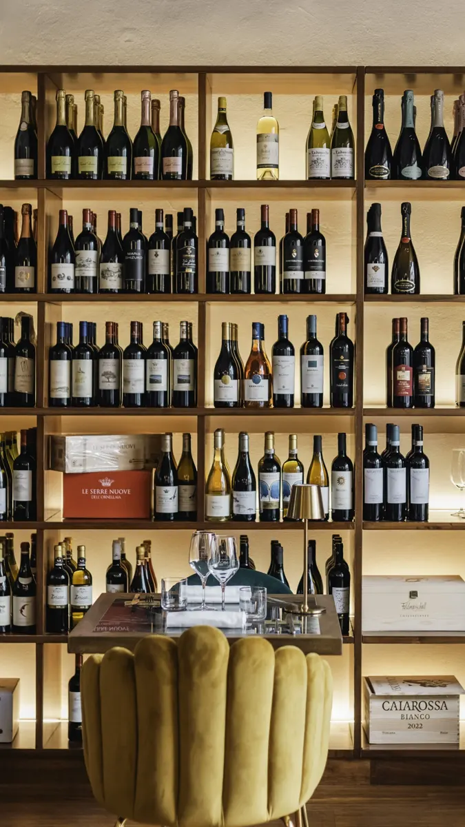 La parete dei vini